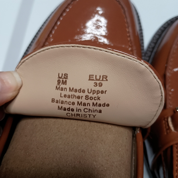 Sam Edelman Brown Loafers with Gold Chain Accent - Picture 7 of 9